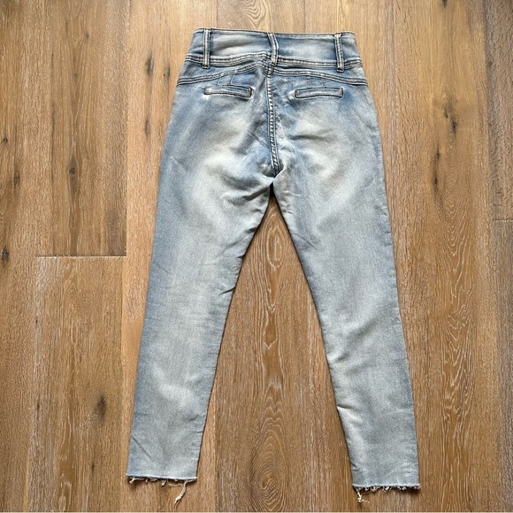 Revamped Denim Jeans High Waist Cropped Hem Skinny Straight - Size 11 - Picture 6 of 12